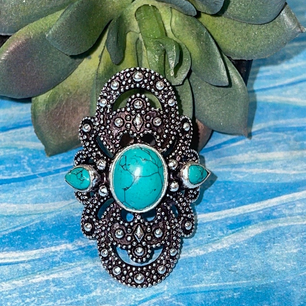 Tibetan Turquoise Silver Ring